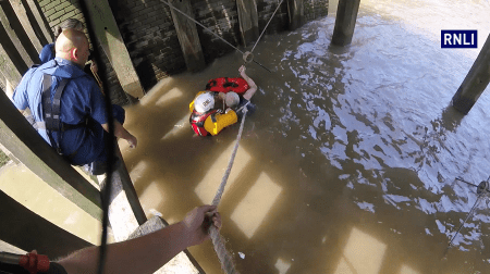 Tower RNLI helmsman Steve King made the "rare" decision to jump into the River Thames to save a man from drowning (RNLI/Tower Lifeboat Station)