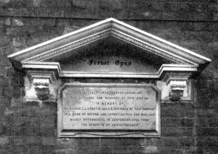 memorial plaque to Livesey at east greenwich